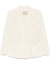 Twinset Blazer Boxy En Dentelle Florale In White