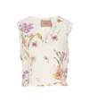 Twinset Floral Print Top In White