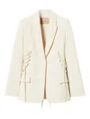Twinset Lace-up Buttoned Blazer In Neutral