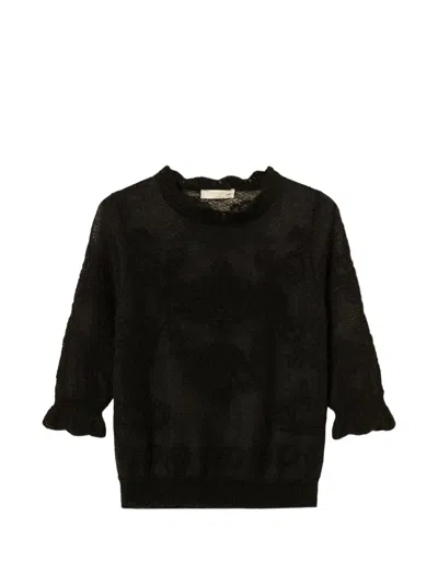 Twinset Jacquard Alpaca Blend Jumper In Black
