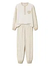 Twinset Jacquard-heart Pajamas In Neutral