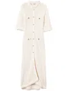 Twinset Crochet-knit Midi Dress In White