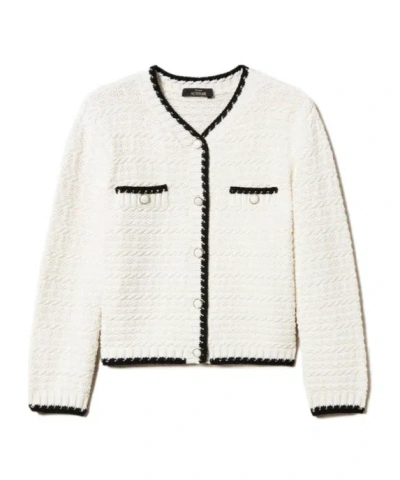 TWINSET JACQUARD KNIT JACKET