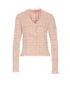Twinset Jacquard Lurex Knit Jacket In Pink