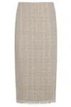 Twinset Jacquard Midi Skirt In Neutral
