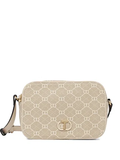 Twinset Jacquard-pattern Cross Body Bag In Neutrals