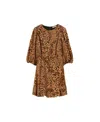 Twinset Jacquard Viscose Mini Dress In Brown
