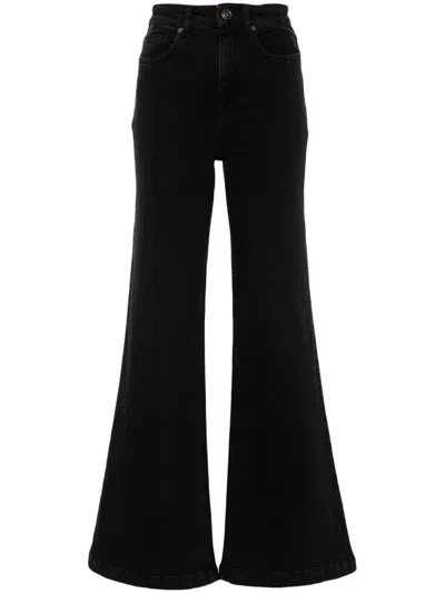 Twinset Twin-set Flared Jeans With High Waist And Trendy Silhouette In Black