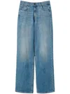 Twinset Twin-set Wide-leg Seasonal Denim Trousers With Classic Five-pocket Design In Blue