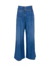Twinset High Waist Wide-leg Denim Trousers In Blue