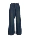 Twinset Wide Leg Trousers Front Pleats In Blue
