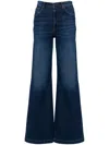Twinset Logo-engraved Buttons Jeans In Blue