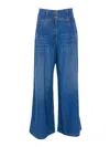 Twinset High Waist Wide-leg Denim Trousers In Blue