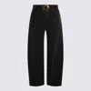 Twinset Straight Trousers With Belt And Pockets In Black