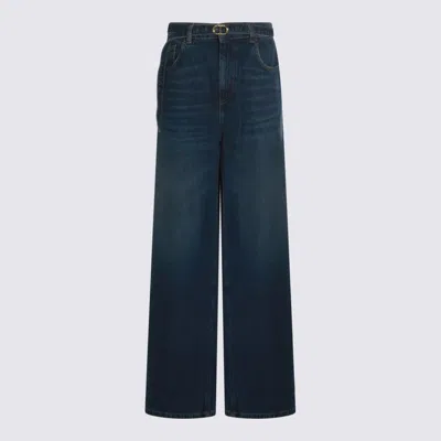 Twinset Wide-leg Cotton Jeans In Blue