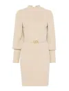Twinset Ribbed-knit Midi Dress In White