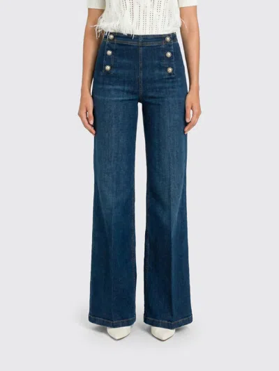 Twinset Jeans With Stitching Details In Blue