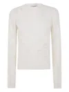 Twinset Twin-set Textured Knit Sweater With Subtle Floral Pattern In White