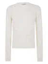 Twinset Twin-set Textured Knit Sweater With Subtle Floral Pattern In White