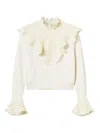 Twinset Lace-trimmed Ruffled Jumper In White