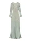 Twinset Green Midi Dress With Lace Lurex-effect