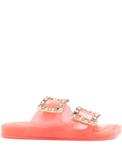 Twinset Jewel-buckle Slides In Pink