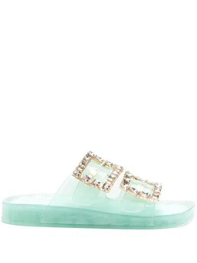 Twinset Jewel Buckles Slides In Green