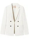 Twinset Jewelled-buttons Double-breasted Blazer In White