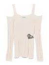 Twinset Brooch-detail Top In Beige