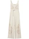 Twinset Broderie-anglaise Jumpsuit In Gray