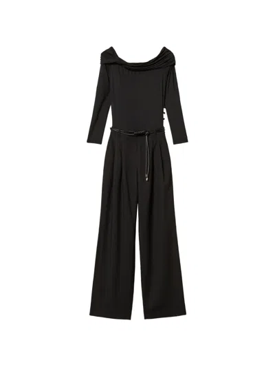 Twinset Jumpsuit With Draping And Belt In Black