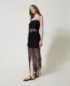 Twinset Jupe Courte En Crochet In Black