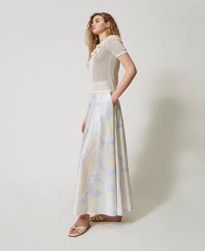 Twinset Jupe Longue Avec Roses Imprimées In Multi