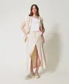 Twinset Jupe Longue Rayée In Neutral