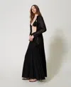 Twinset Jupe Longue Volantée In Black