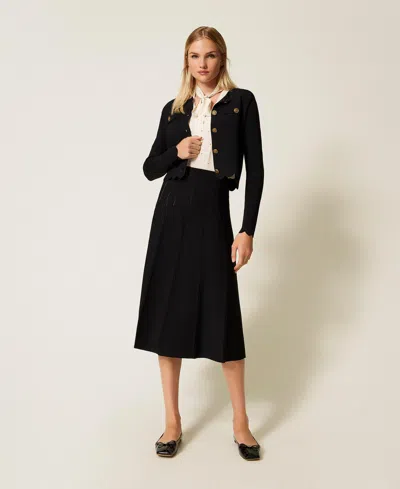 Twinset Jupe Mi-longue En Maille In Black