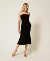 Twinset Jupe Mi-longue En Maille Avec Godet In Black