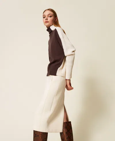 Twinset Jupe Mi-longue En Scuba In Neutral