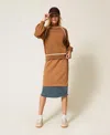 Twinset Jupe Mi-longue En Scuba Et Jean In Brown