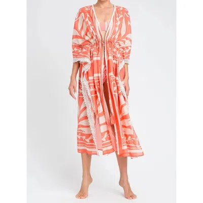 Twinset Kaftan Coral/beige