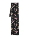 Twinset Black Scarf With Floral Print In Black
