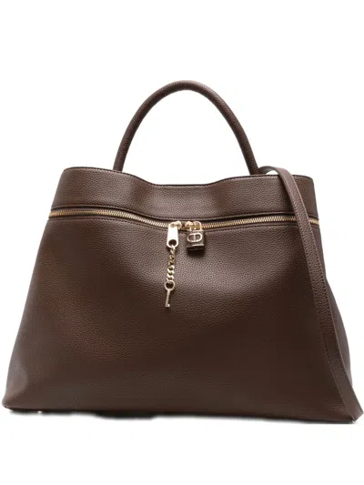 Twinset Key-charm Tote Bag In Brown