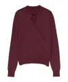 Twinset Twin-set Burgundy Knit Sweater With Keyhole Neck And Ribbed Hem In Neutral