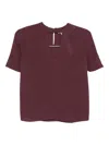 Twinset Keyhole-neckline Short-sleeve Top In Brown