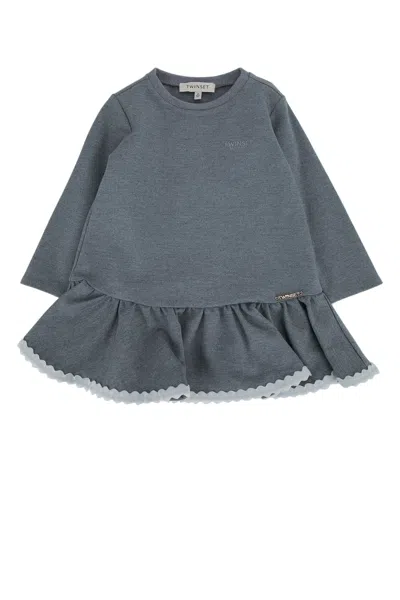 Twinset Twin-set Kids Bateau Flutter Dress In Blue