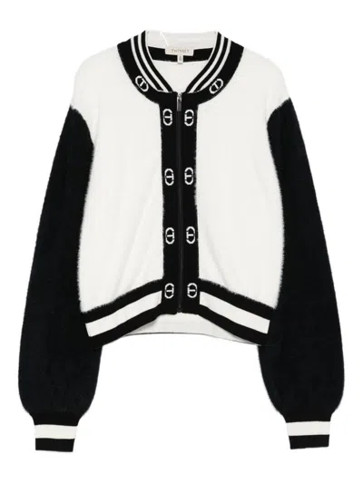 Twinset Kids Cardigan With Dropped Shoulders In White