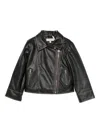 Twinset Kids Asymmetric Zip-fastening Biker Jacket In Black