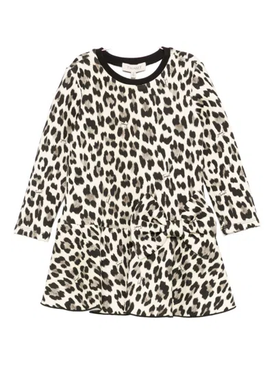 Twinset Kids Leopard Print Dress In Brown