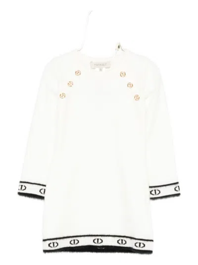 Twinset Kids Logo Dress In White