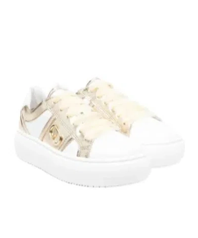 Twinset Kids Logo Plaque Leather Sneakers In White